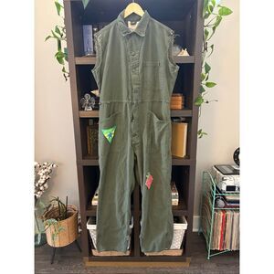 Vintage Green Patchwork Coveralls Size Large